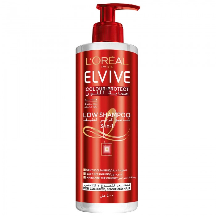 شامبو لوريال الاحمر colour protect low shampoo